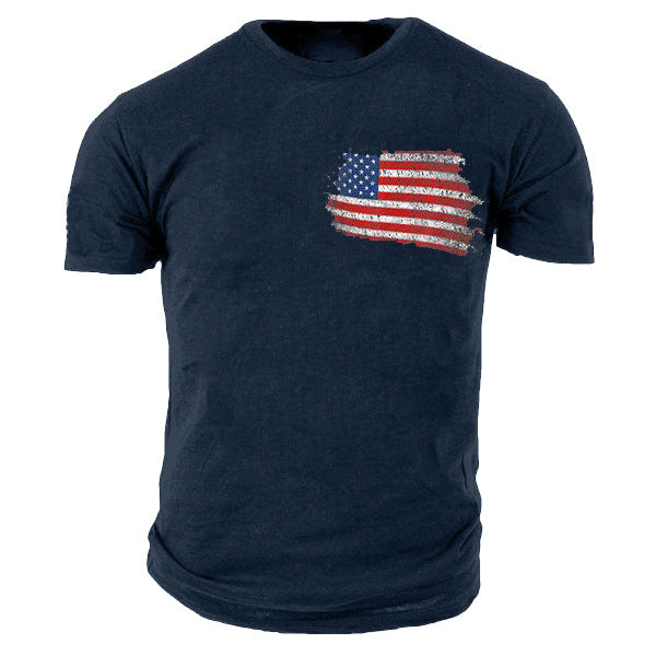 Man T Shirt Cotton round Neck Heat Transfer Patch Short Sleeve Shirt