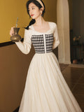 Betty Draper Valentine's Day Dress Spring and Autumn Plaid Dress Fairy Princess Dress