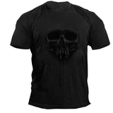 Man T Shirt Printed Straight Sports Green Cotton T-shirt