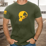 Man T Shirt Spring and Autumn Thin Printing Youth Casual Cotton Loose Gray Bottoming Shirt