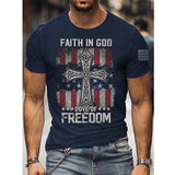 Man T Shirt Cotton round Neck Heat Transfer Patch Short Sleeve Shirt