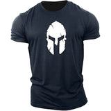 Man T Shirt Youth Navy Blue Sports Straight T-shirt