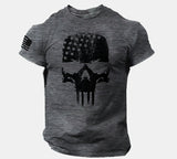 Man T Shirt Printed Straight Sports Green T-shirt