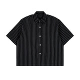 Etai men's clothing trendy boxy striped short-sleeve shirt - men's summer casual high-quality baseball sweatshirt