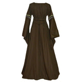 Betty Draper Valentine's Day Dress Long Sleeve Flared Sleeves Lace-up Long Dress