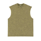 Etai men's clothing american retro loose sleeveless trendy brand t-shirt spring/summer new arrival washed pure cotton frayed hem tank top for men