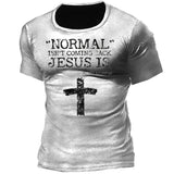 Man T Shirt Summer Short Sleeve Black Crew Neck Cotton Loose Printed Pullover T-shirt