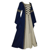 Betty Draper Valentine's Day Dress Long Sleeve Flared Sleeves Lace-up Long Dress
