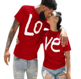 Valentine's Day T Shirts Couples Spring/Summer Letter Print Short-Sleeve Casual T-shirt Women's Tops