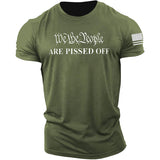 Man T Shirt Summer Letter Cotton Slim Sports Green Youth T-shirt