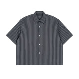 Etai men's clothing trendy boxy striped short-sleeve shirt - men's summer casual high-quality baseball sweatshirt