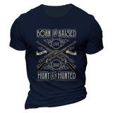 Man T Shirt Cotton round Neck Heat Transfer Patch Short Sleeve Shirt