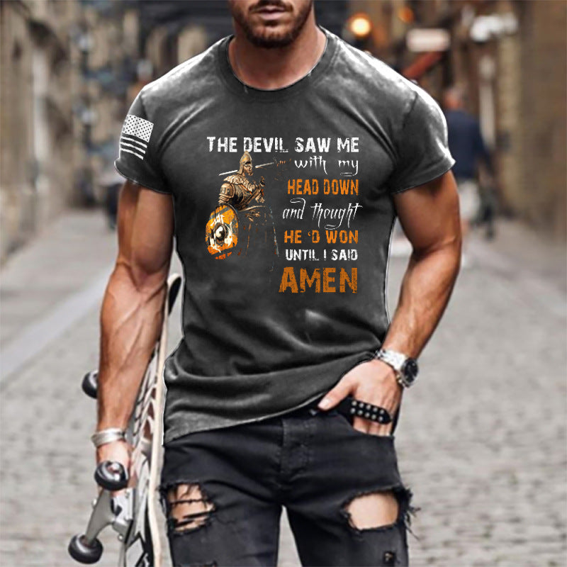 Man T Shirt Cartoon Anime Mesh Loose