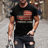 Man T Shirt Cotton round Neck Heat Transfer Patch Short Sleeve Shirt