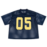 Summer trendy brand sports mesh jersey print t-shirt short sleeve men's boxy oversized youth men's outerwear t-shirt