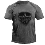 Man T Shirt Printed Straight Sports Green Cotton T-shirt
