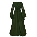 Betty Draper Valentine's Day Dress Long Sleeve Flared Sleeves Lace-up Long Dress