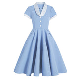 Betty Draper Valentine's Day Dress Vintage Court Waist-Tight Swing Mid-Length Dress