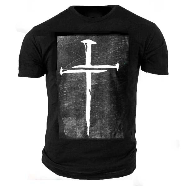 Man T Shirt Cotton round Neck Heat Transfer Patch Short Sleeve Shirt