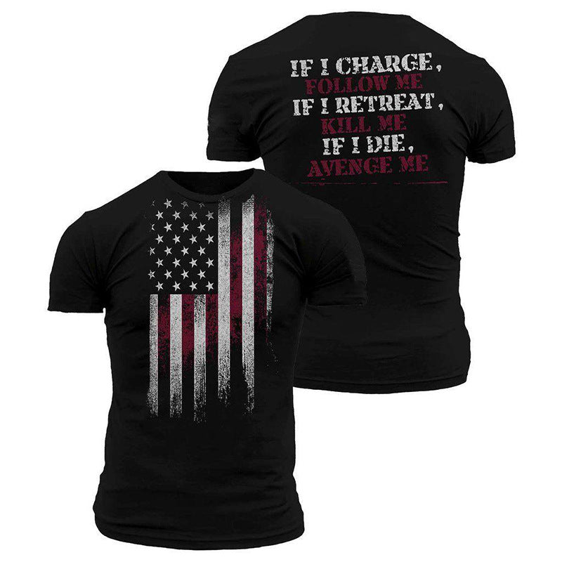 Man T Shirt Cotton round Neck Heat Transfer Patch Short Sleeve Shirt