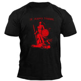 Man T Shirt Summer Sports Ordinary Black Cotton Letters Collarless Bottoming Shirt