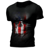 Man T Shirt Cotton round Neck Heat Transfer Patch Short Sleeve Shirt