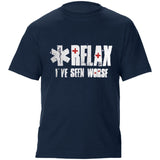 Man T Shirt Cotton round Neck Heat Transfer Patch Short Sleeve Shirt