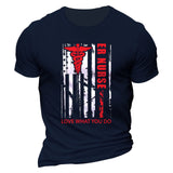 Man T Shirt Cotton round Neck Heat Transfer Patch Short Sleeve Shirt