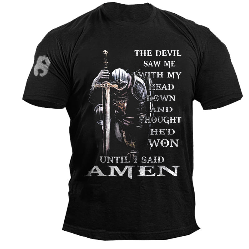 Man T Shirt Cotton round Neck Heat Transfer Patch T-shirt