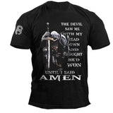 Man T Shirt Cotton round Neck Heat Transfer Patch T-shirt