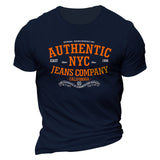 Man T Shirt Cotton round Neck Heat Transfer Patch Short Sleeve Shirt