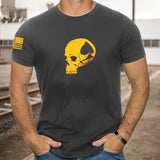 Man T Shirt Spring and Autumn Thin Printing Youth Casual Cotton Loose Gray Bottoming Shirt