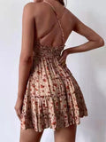 Valentine's Day Outfits Floral Print Sexy Slim Dress