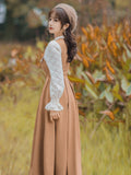 Betty Draper Valentine's Day Dress Spring and Autumn Elegant Lace Stitching Dress