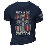 Man T Shirt Cotton round Neck Heat Transfer Patch Short Sleeve Shirt