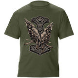 Man T Shirt Cotton round Neck Heat Transfer Patch Short Sleeve Shirt