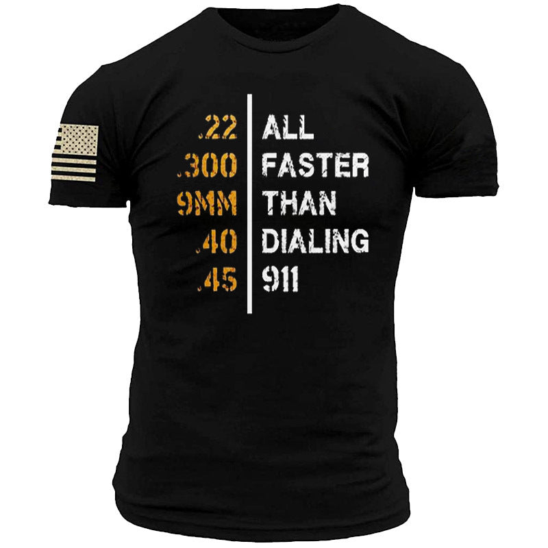 Man T Shirt Cotton round Neck Heat Transfer Patch Short Sleeve Shirt
