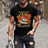 Man T Shirt Cotton round Neck Heat Transfer Patch Short Sleeve Shirt