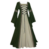 Betty Draper Valentine's Day Dress Long Sleeve Flared Sleeves Lace-up Long Dress