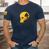 Man T Shirt Spring and Autumn Thin Printing Youth Casual Cotton Loose Gray Bottoming Shirt