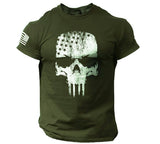 Man T Shirt Printed Straight Sports Green T-shirt