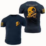 Man T Shirt Loose Sports Navy Blue Youth Cotton