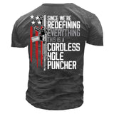 Man T Shirt Cotton round Neck Heat Transfer Patch T-shirt