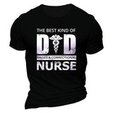 Man T Shirt Cotton round Neck Heat Transfer Patch Short Sleeve Shirt