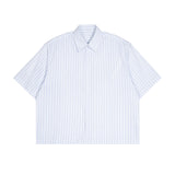 Etai men's clothing trendy boxy striped short-sleeve shirt - men's summer casual high-quality baseball sweatshirt
