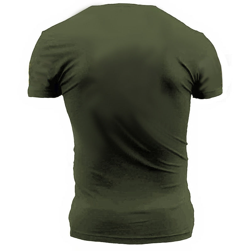 Man T Shirt Cotton round Neck Heat Transfer Patch Short Sleeve Shirt
