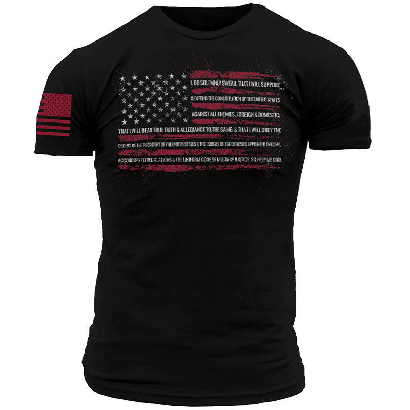 Man T Shirt Summer Youth Cotton Black Slim Casual T-shirt