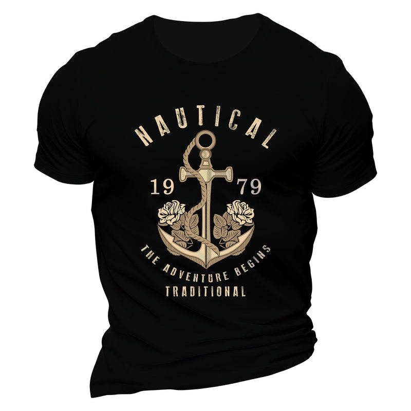 Man T Shirt Cotton round Neck Heat Transfer Patch Short Sleeve Shirt