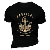 Man T Shirt Cotton round Neck Heat Transfer Patch Short Sleeve Shirt