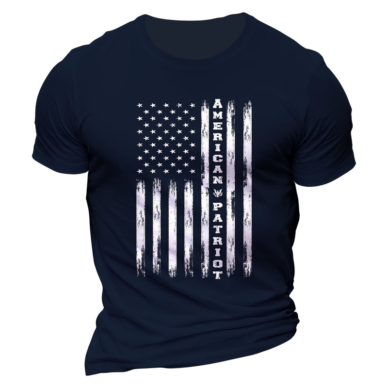 Man T Shirt Cotton round Neck Heat Transfer Patch Short Sleeve Shirt